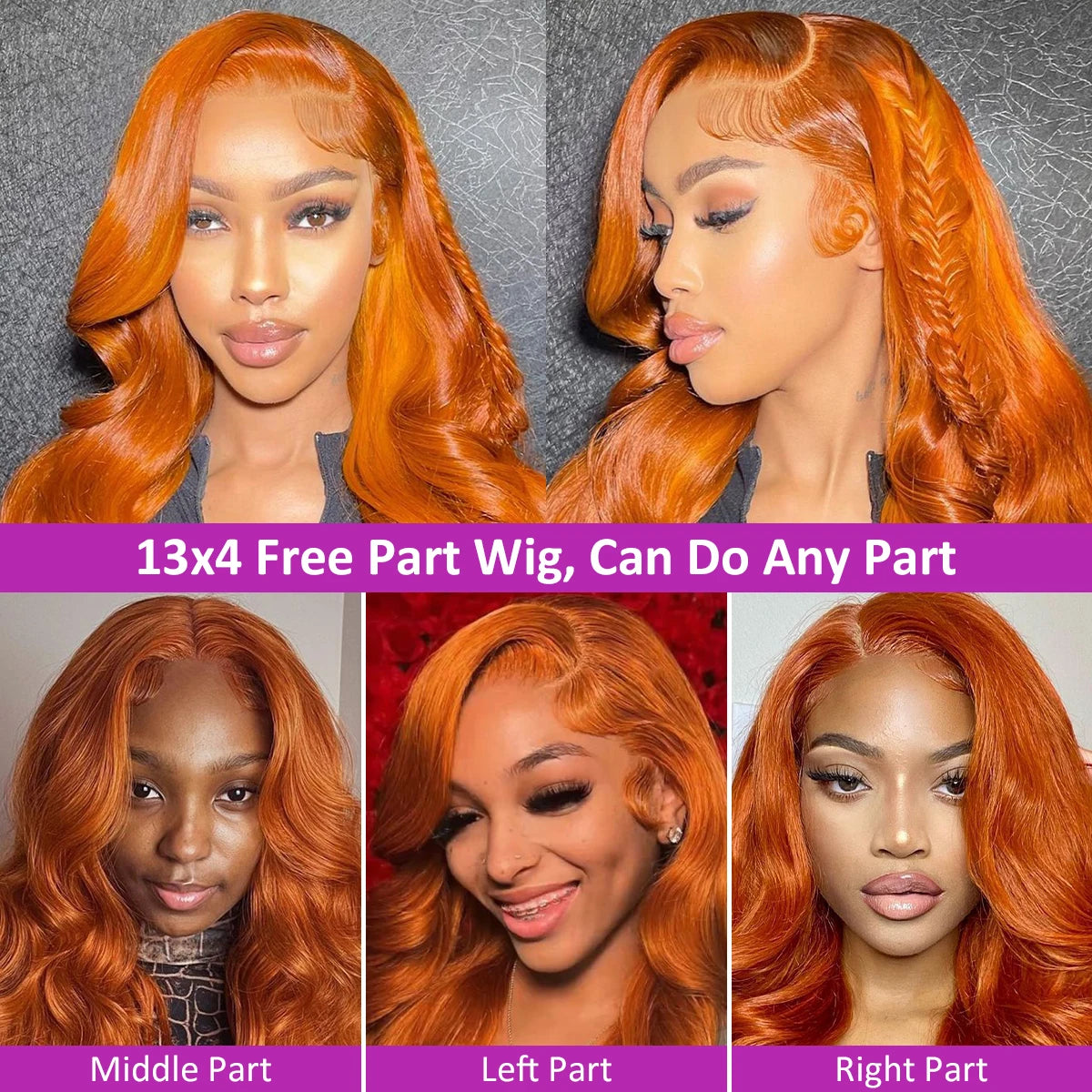 Ginger Lace Front Wig Human Hair 13x4 Body Wave Lace Front Wigs For Women Pre Plucked Colored Brazilian Human Hair Wigs