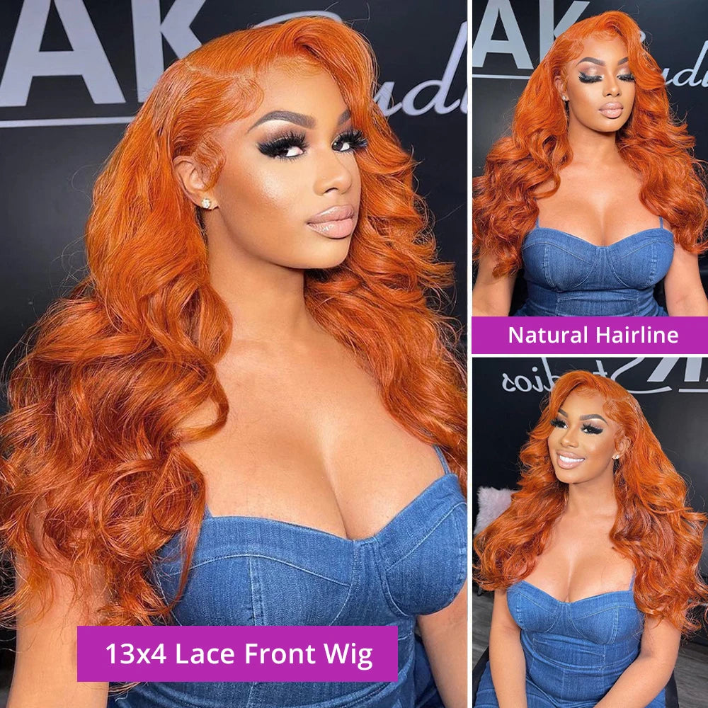 Ginger Lace Front Wig Human Hair 13x4 Body Wave Lace Front Wigs For Women Pre Plucked Colored Brazilian Human Hair Wigs