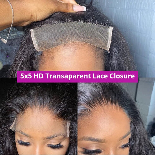 Invisible HD Lace Frontal Closures 5x5 Undetectable Lace Closure With Baby Hair Straight Remy Human Hair Melt Skins HD Lace