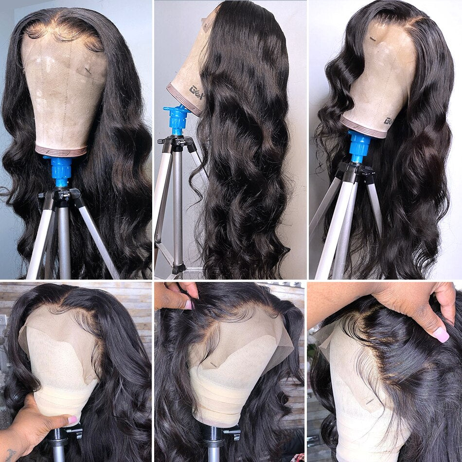 Transparent 13x6 Lace Front Human Hair Wigs Brazilian Body Wave Lace Frontal Wig For Black Women Preplucked 4x4 Lace Closure Wig - Part Lace Wigs