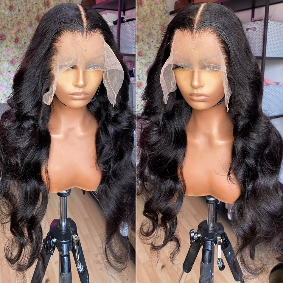 Transparent 13x6 Lace Front Human Hair Wigs Brazilian Body Wave Lace Frontal Wig For Black Women Preplucked 4x4 Lace Closure Wig - Part Lace Wigs